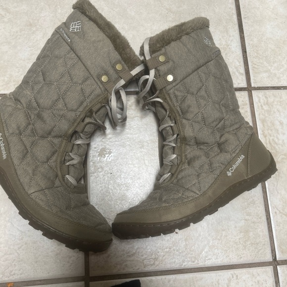 Columbia MINX MID ALTA OMNI-HEAT womens Snow Boot Tan Size 9 Fur Lined - Picture 3 of 6